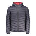 Marina Yachting men's blue polyamide jacket shown on a model, featuring a stylish design with a zipper and stand-up collar.