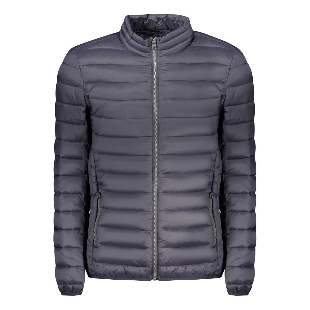 Blue Marina Yachting men's polyamide jacket with a hood, featuring a front zipper and lightweight design for outdoor wear.