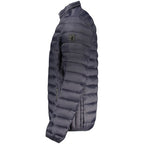 Marina Yachting blue polyamide men's jacket with front zipper and adjustable cuffs, designed for sailing and outdoor activities.