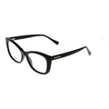 Black Love Moschino cellulose propionate glasses frames, stylish eyewear with a bold design and clear lenses.