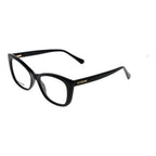 Black Love Moschino cellulose propionate glasses frames, stylish eyewear with a bold design and clear lenses.