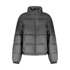 Black polyester women's jacket by Tommy Hilfiger, featuring a sleek design and classic branding details.