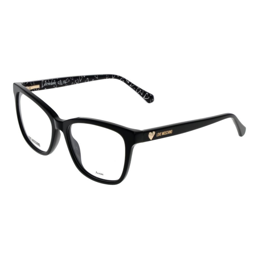Love Moschino Black Acetate Glasses Frames Love Moschino