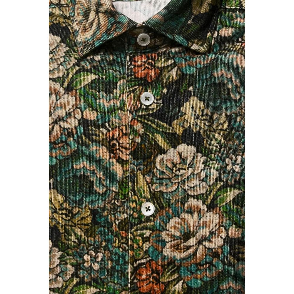 Bagutta Multicolor Cotton Men Shirt - Eljoys Fashion 