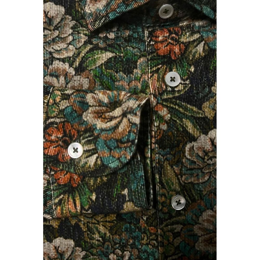 Bagutta Multicolor Cotton Men Shirt - Eljoys Fashion 