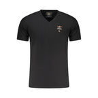 Black cotton men's T-shirt by Aeronautica Militare featuring a stylish design and comfortable fit.