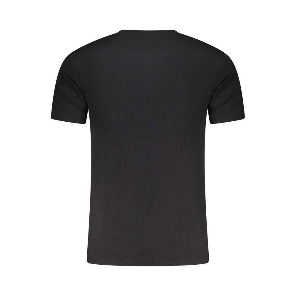 Black cotton men's T-shirt by Aeronautica Militare featuring a casual fit and military-inspired design.
