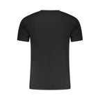 Black cotton men's T-shirt by Aeronautica Militare featuring a casual fit and military-inspired design.