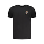 Black cotton men's T-shirt by Aeronautica Militare, featuring a casual fit and subtle branding on the front.