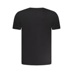 Black cotton men's T-shirt by Aeronautica Militare, featuring a sleek, casual design with subtle branding and comfortable fit.