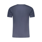 Blue cotton men's T-shirt by Aeronautica Militare featuring a casual fit and subtle branding, displayed on a plain background.