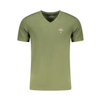 Aeronautica Militare green cotton men's T-shirt with military-inspired design and logo on the front.