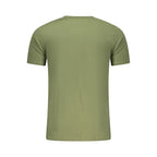 Aeronautica Militare men's green cotton T-shirt featuring a crew neck and military-inspired logo design.