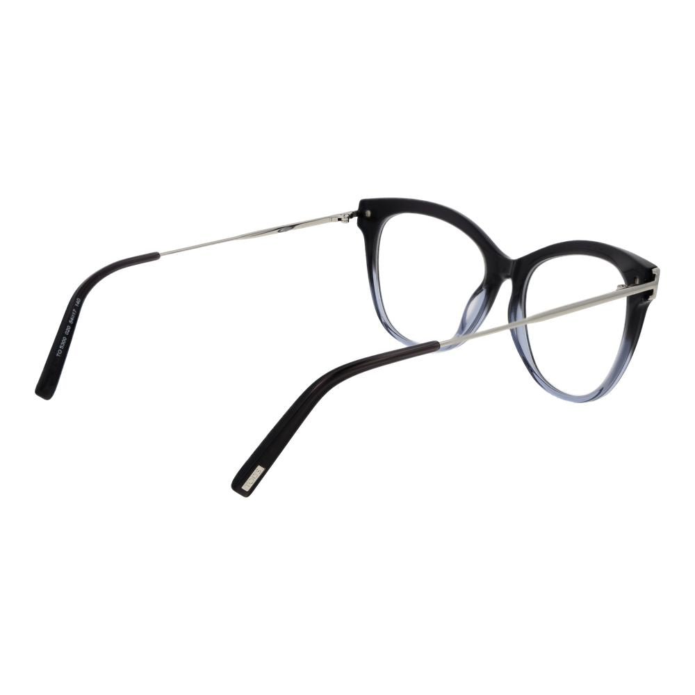 Black acetate glasses frames by Tod's with sleek design and clear lenses, showcasing modern eyewear style.