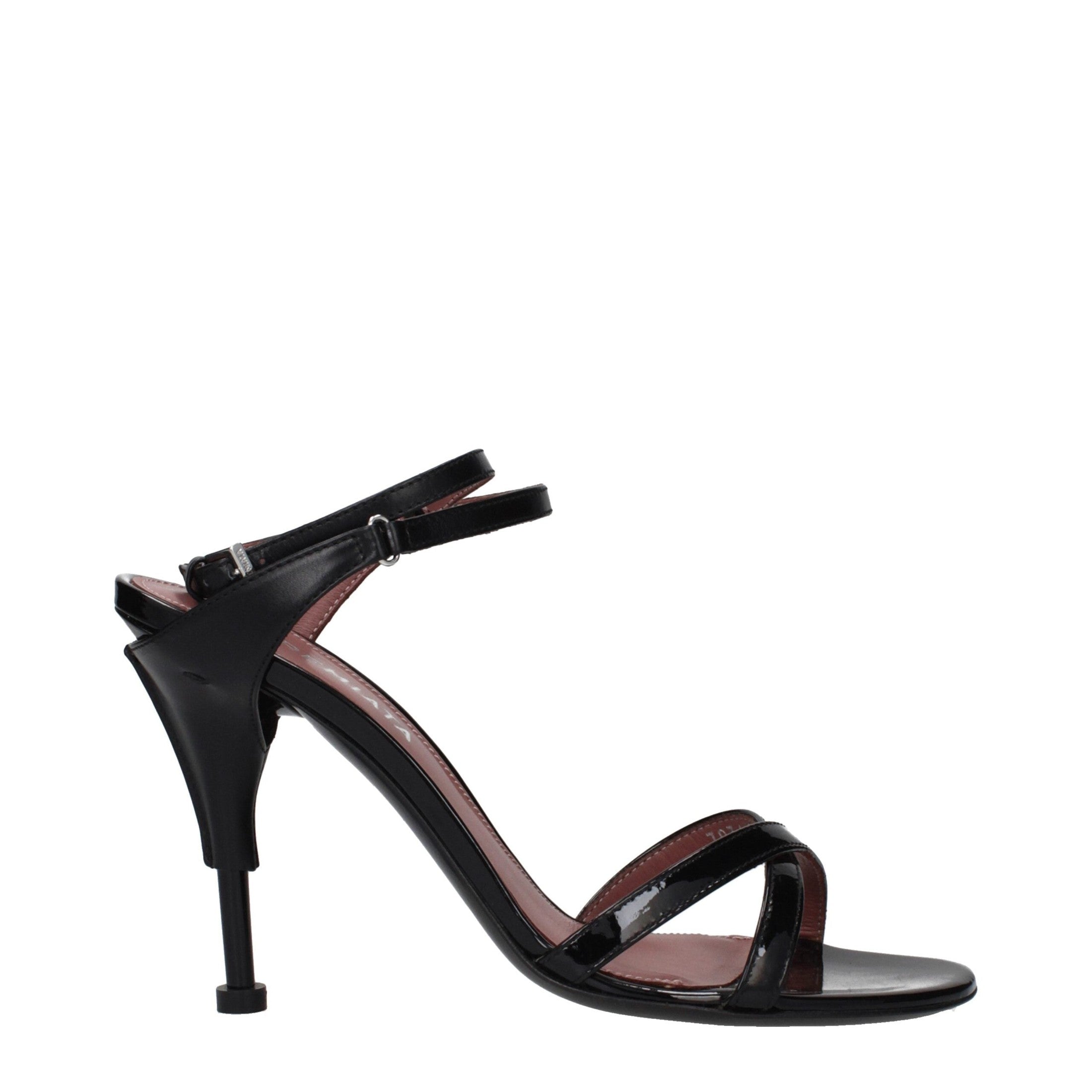 Premiata Black Leather Stiletto Heel Sandals Premiata