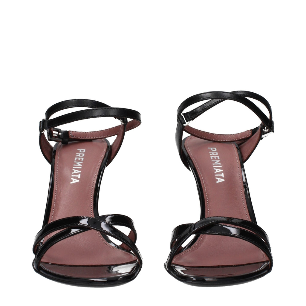 Premiata Black Leather Stiletto Heel Sandals Premiata