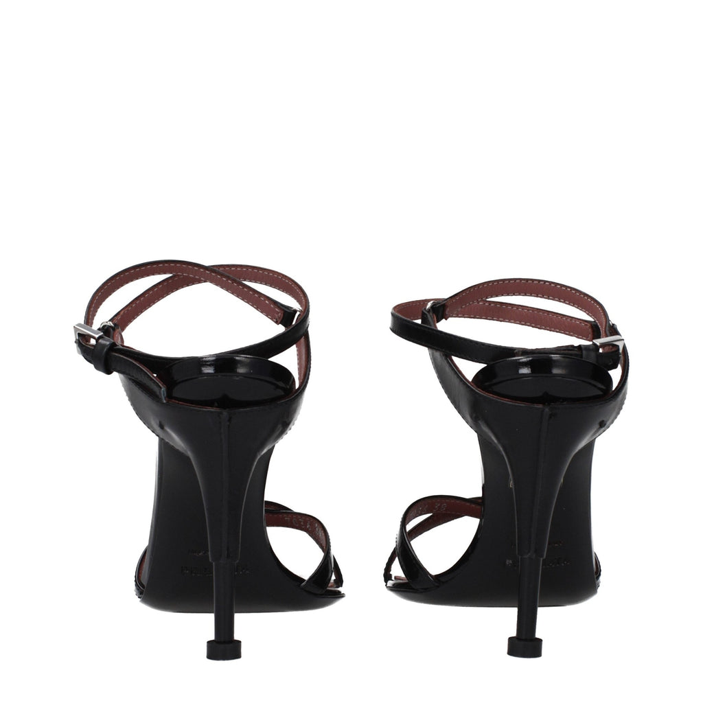 Premiata Black Leather Stiletto Heel Sandals Premiata