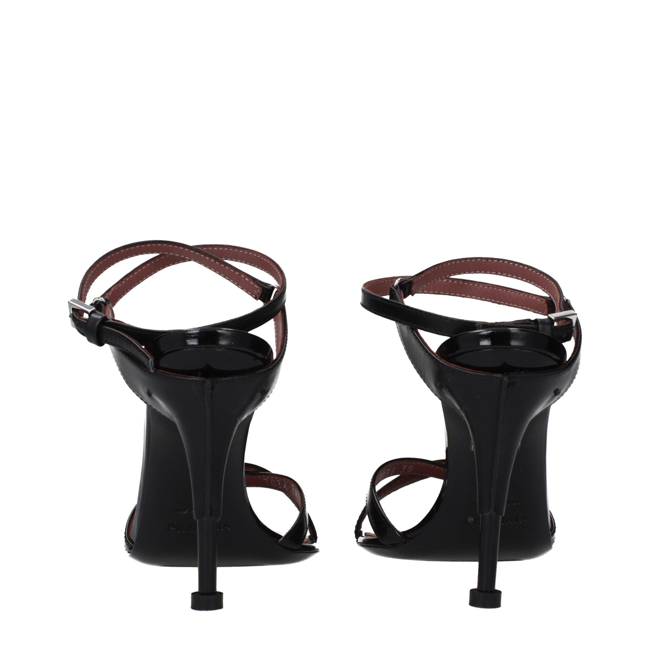 Premiata Black Leather Stiletto Heel Sandals Premiata