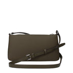 Michael Kors green fabric crossbody bag with adjustable strap and gold-tone accents, showcasing stylish and versatile design.
