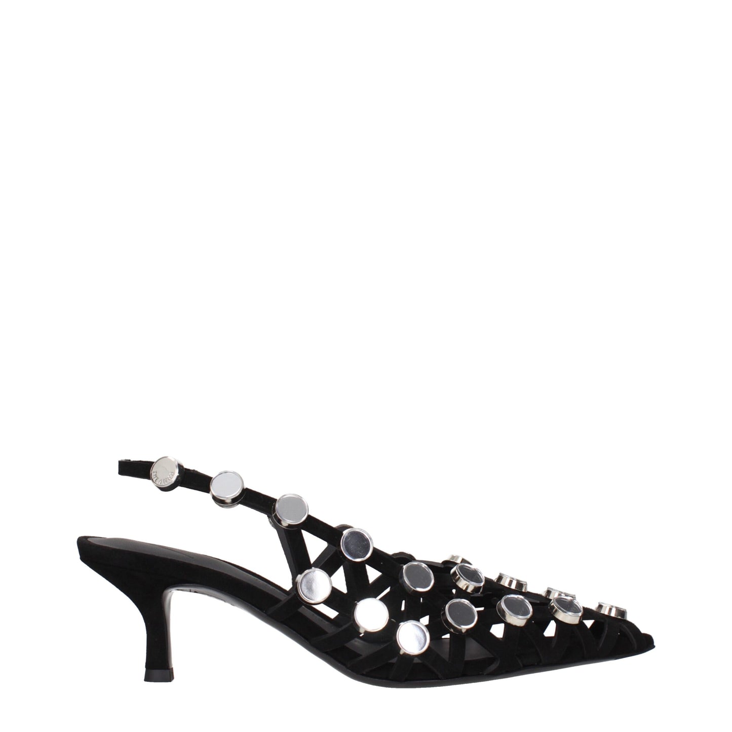 The Attico Black Leather Stiletto Heel Sandals The Attico