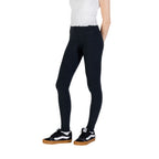Converse black cotton leggings laid flat, showing their slim fit and elastic waistband, designed for comfortable casual wear.