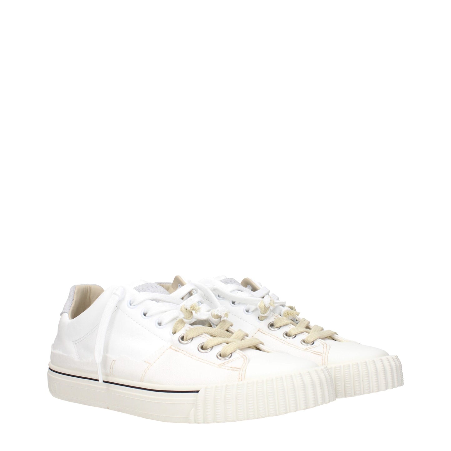 Maison Margiela White Leather Low Top Sneakers Maison Margiela