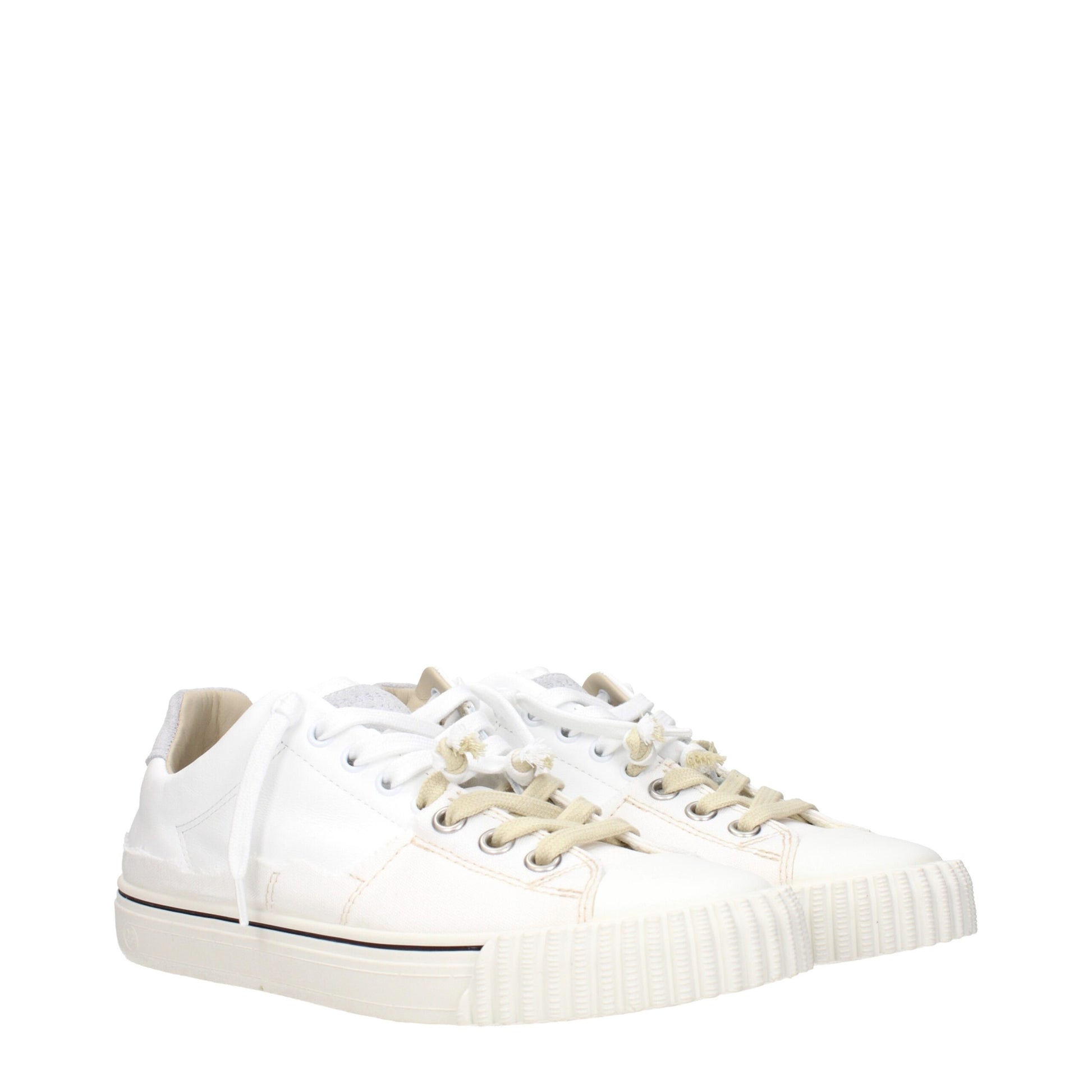 Maison Margiela White Leather Low Top Sneakers Maison Margiela