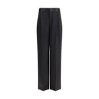 SA SU PHI Black Silk Casual Pants SA SU PHI