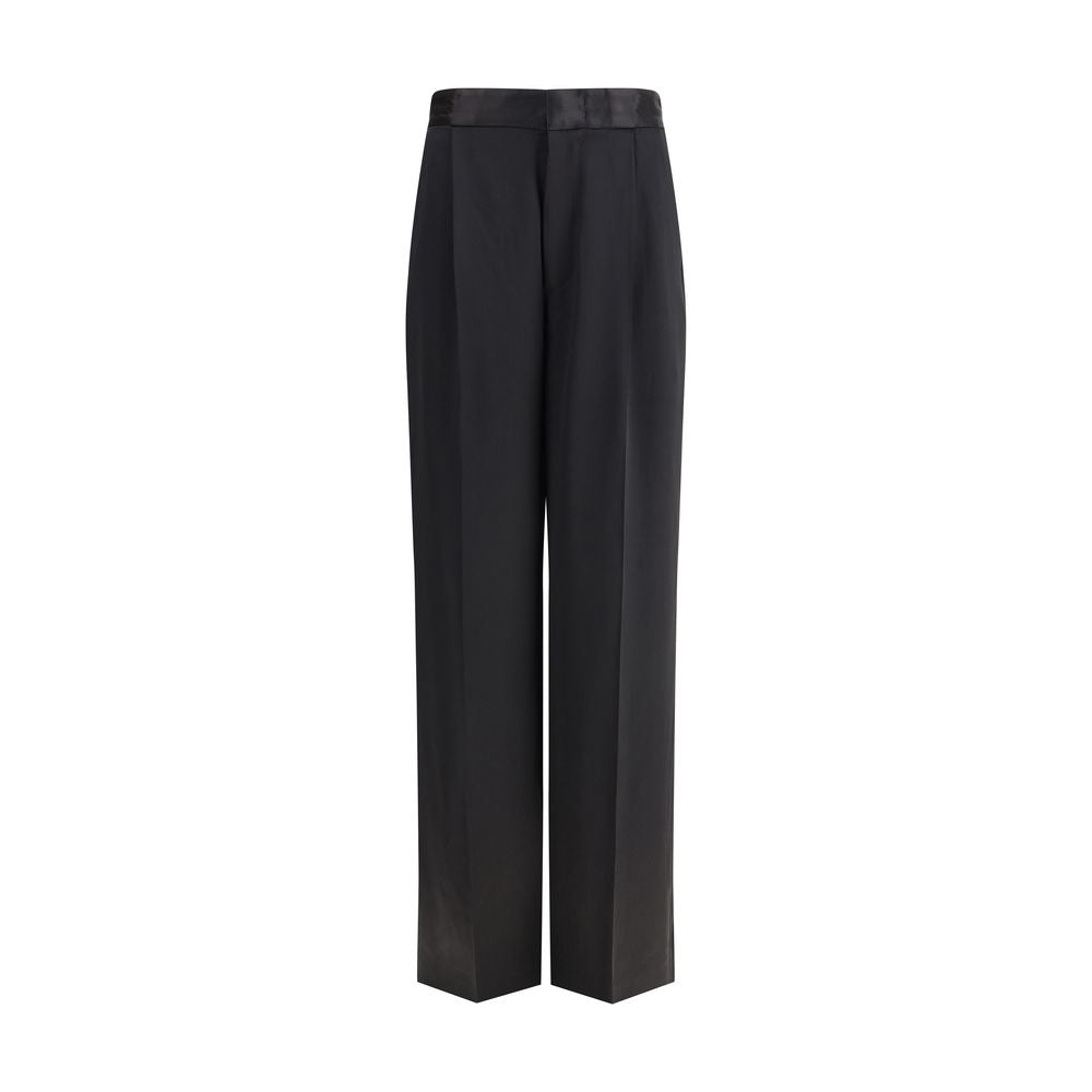 SA SU PHI Black Silk Casual Pants SA SU PHI