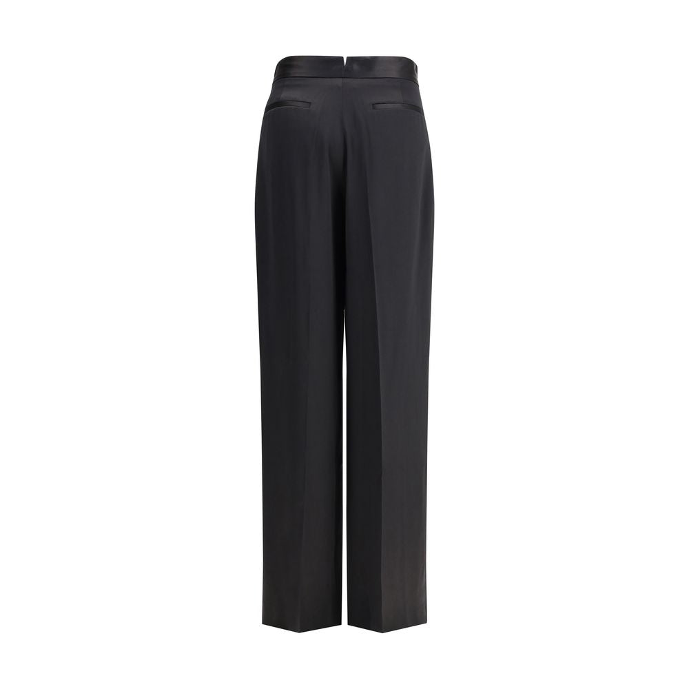 SA SU PHI Black Silk Casual Pants SA SU PHI