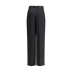 SA SU PHI Black Silk Casual Pants SA SU PHI