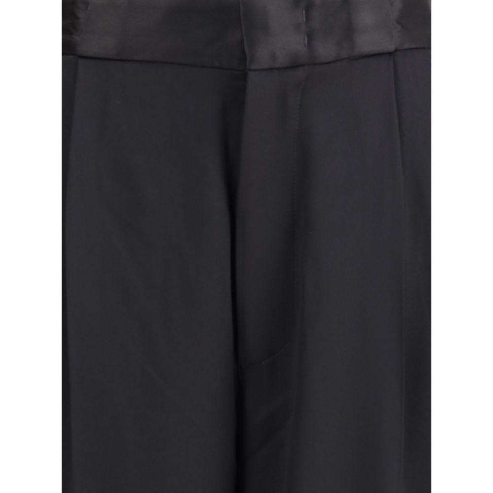 SA SU PHI Black Silk Casual Pants SA SU PHI