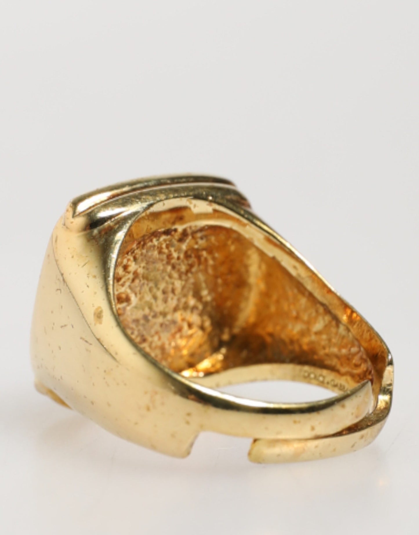 Dolce & Gabbana Gold-Tone Real Brass Black Enamel "J" Adjustable Rings Dolce & Gabbana