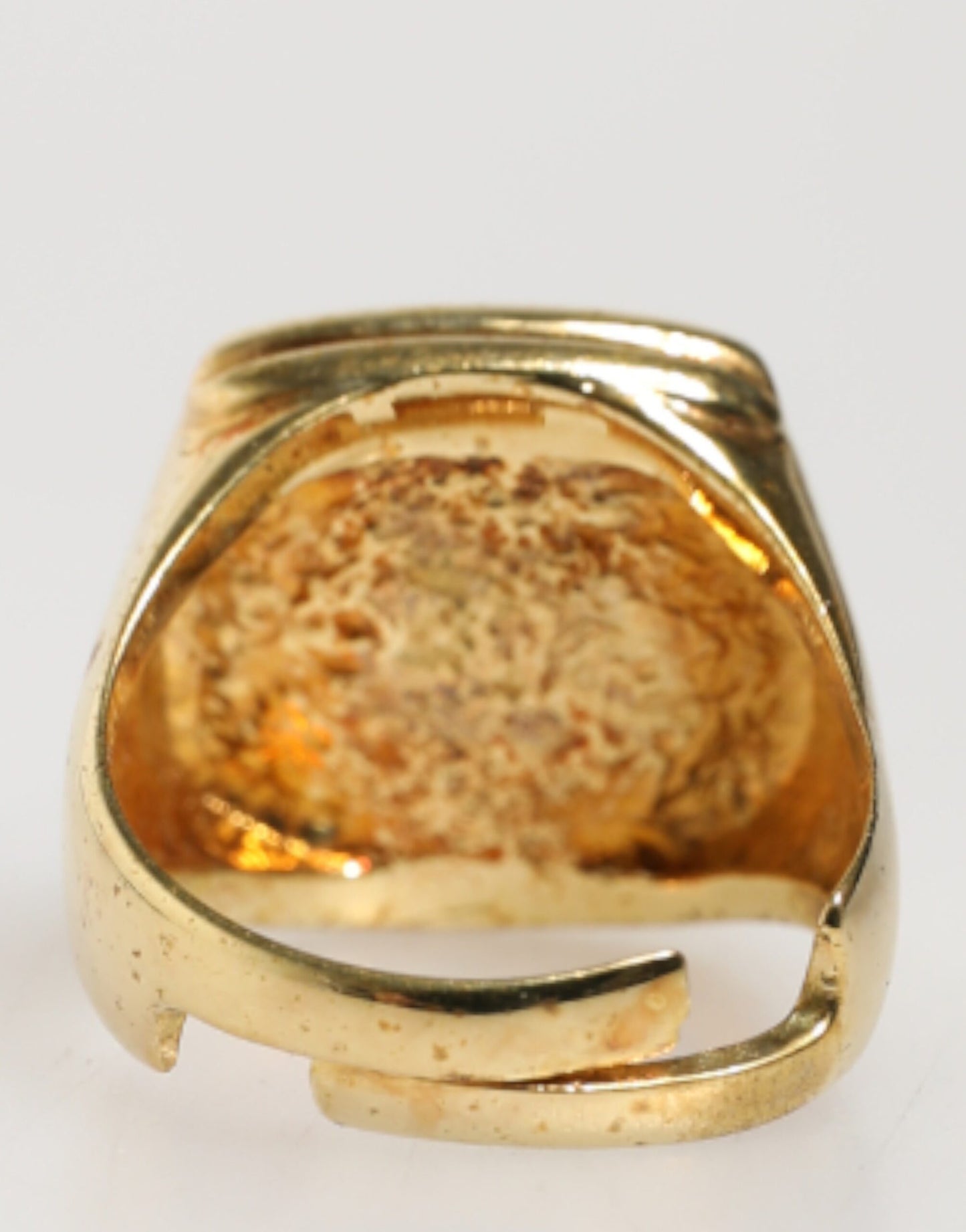 Dolce & Gabbana Gold-Tone Real Brass Black Enamel "J" Adjustable Rings Dolce & Gabbana