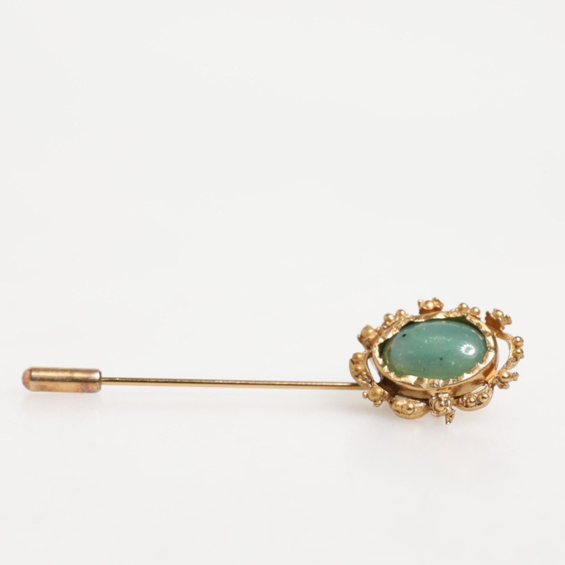 Dolce & Gabbana Gold Tone Green Stone Antique Men Accessory Brooch Pin Dolce & Gabbana