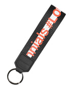 Dolce & Gabbana Black Logo Polyester Silver Brass Holder Keychain Keyring - Eljoys Fashion 