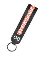 Dolce & Gabbana Black Logo Polyester Silver Brass Holder Keychain Keyring - Eljoys Fashion 