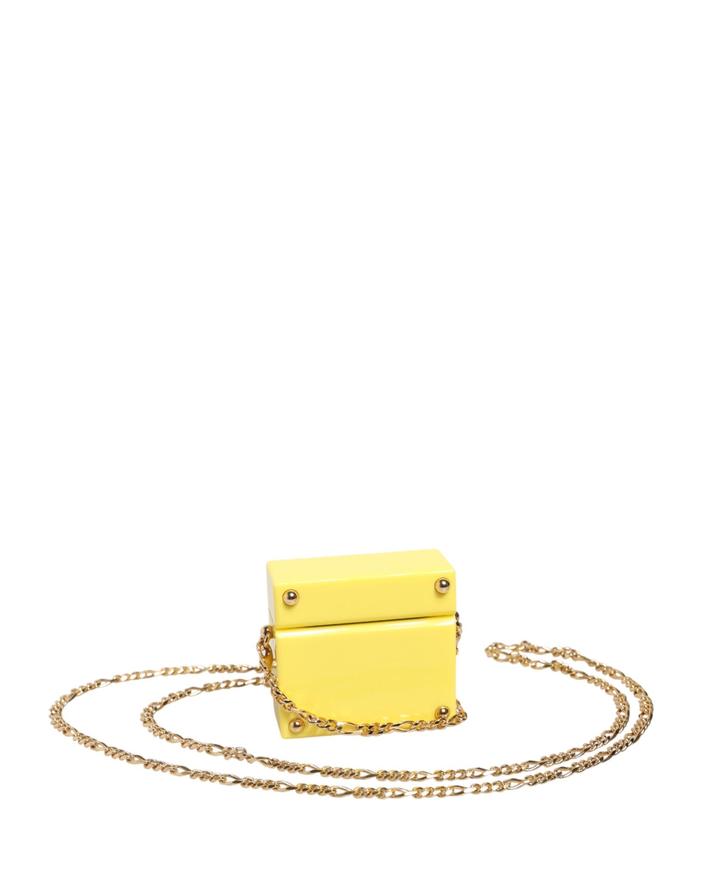 Dolce & Gabbana Yellow DG Logo Plaque Cover Gold Chain Airpods Case Dolce & Gabbana