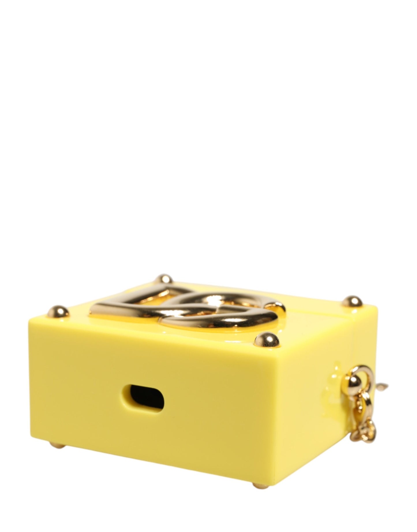 Dolce & Gabbana Yellow DG Logo Plaque Cover Gold Chain Airpods Case Dolce & Gabbana