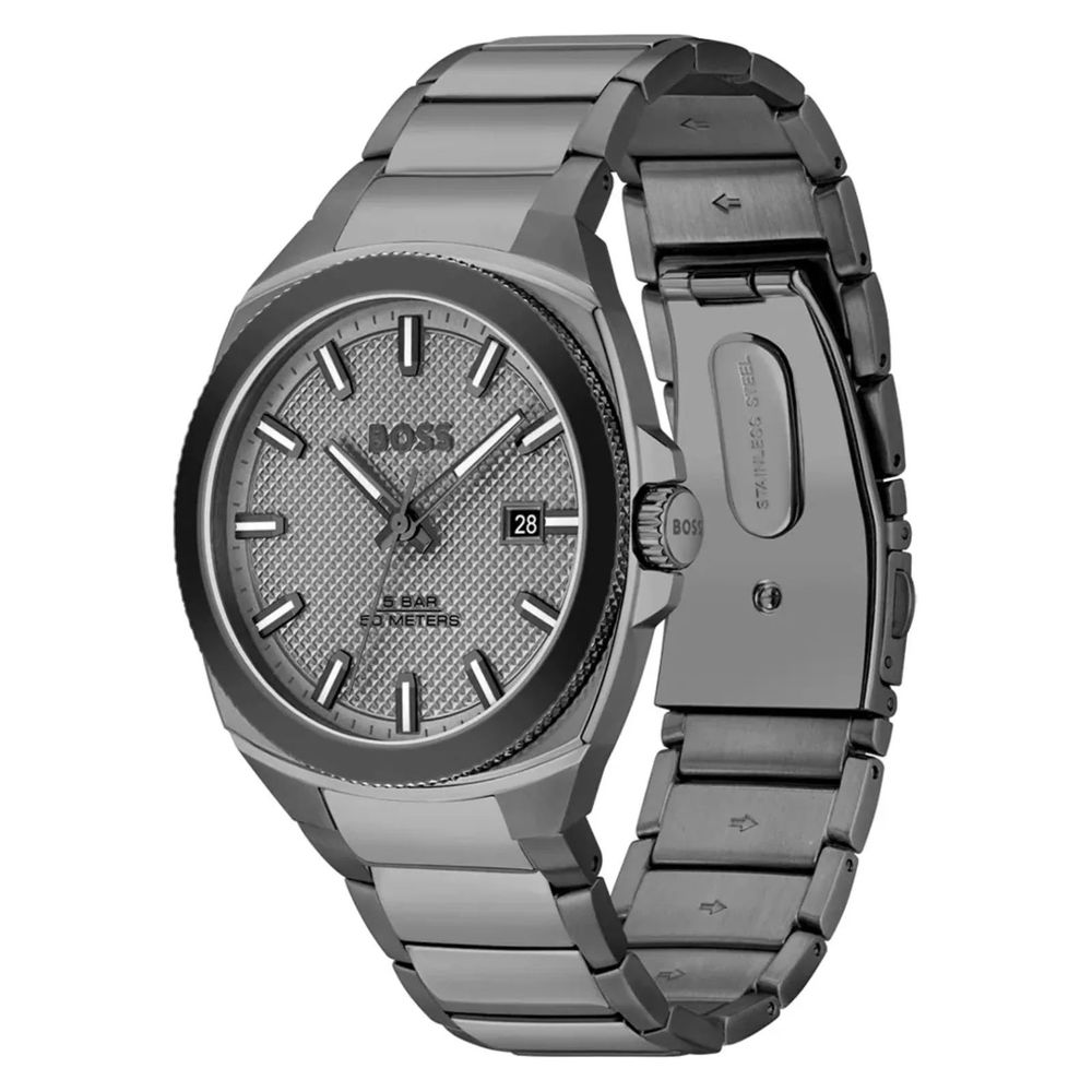 Hugo Boss Gray Stainless Steel Dress Watch Hugo Boss