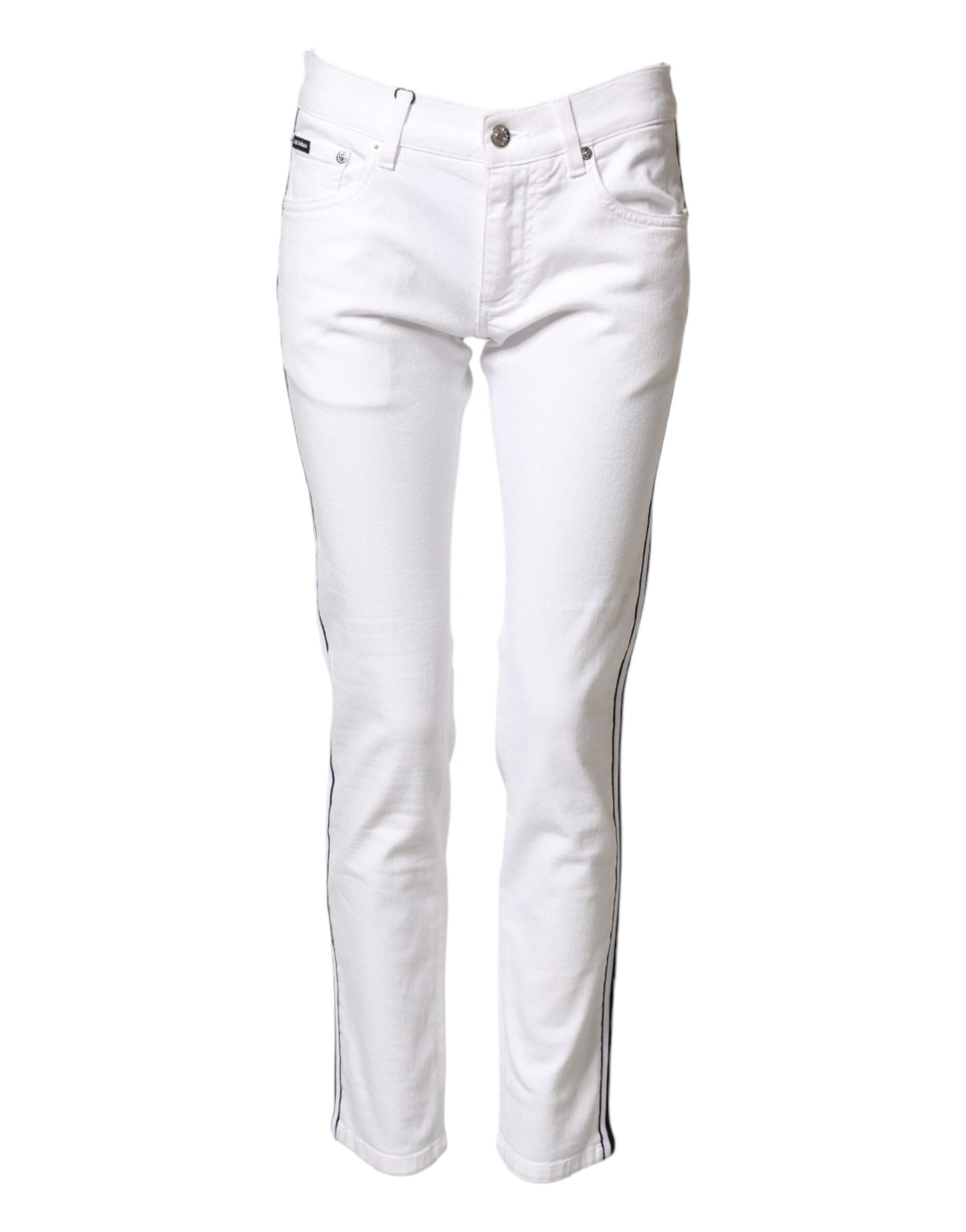 Dolce & Gabbana White Cotton Stretch Skinny Men Denim Jeans Dolce & Gabbana