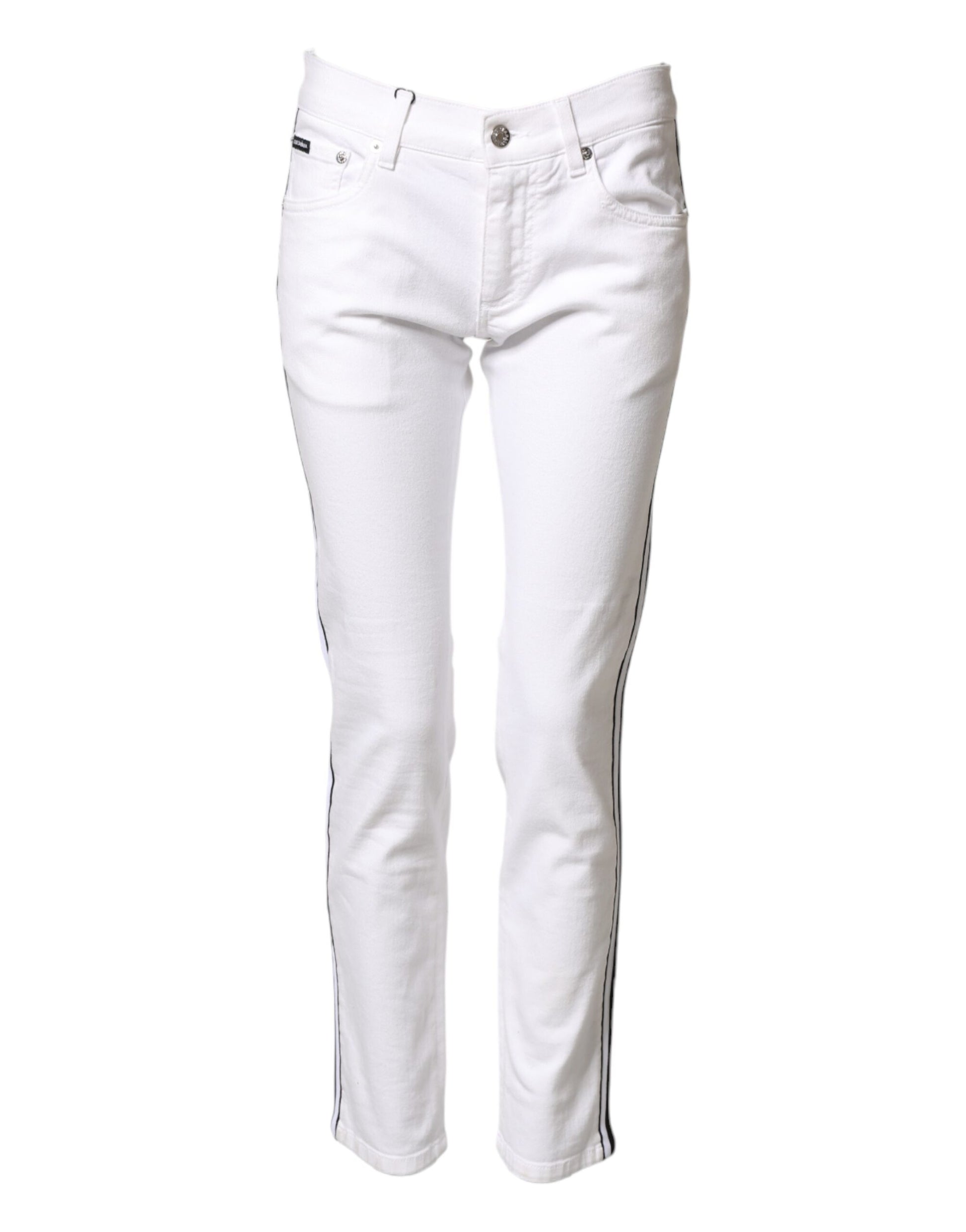 Dolce & Gabbana White Cotton Stretch Skinny Men Denim Jeans Dolce & Gabbana