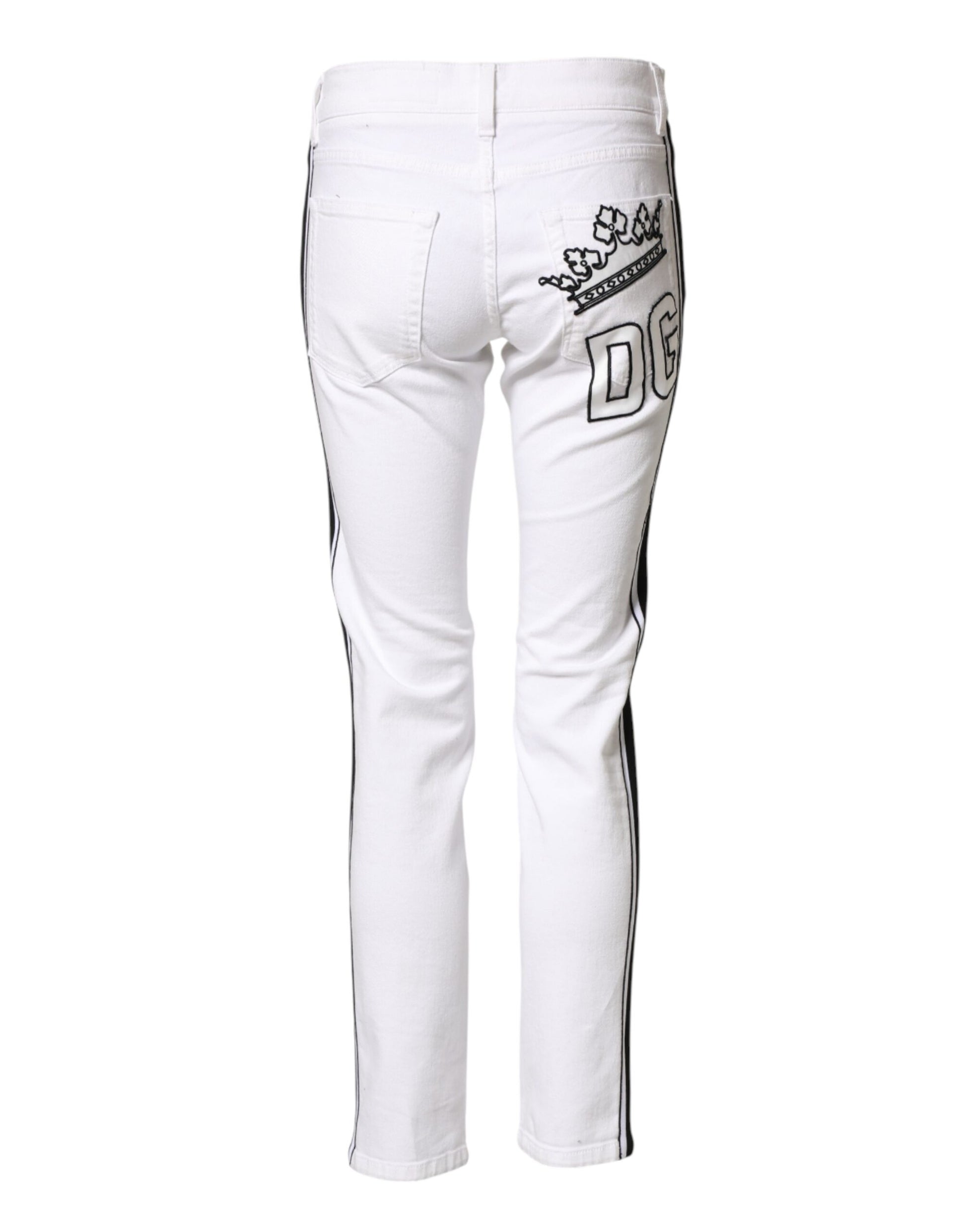 Dolce & Gabbana White Cotton Stretch Skinny Men Denim Jeans Dolce & Gabbana