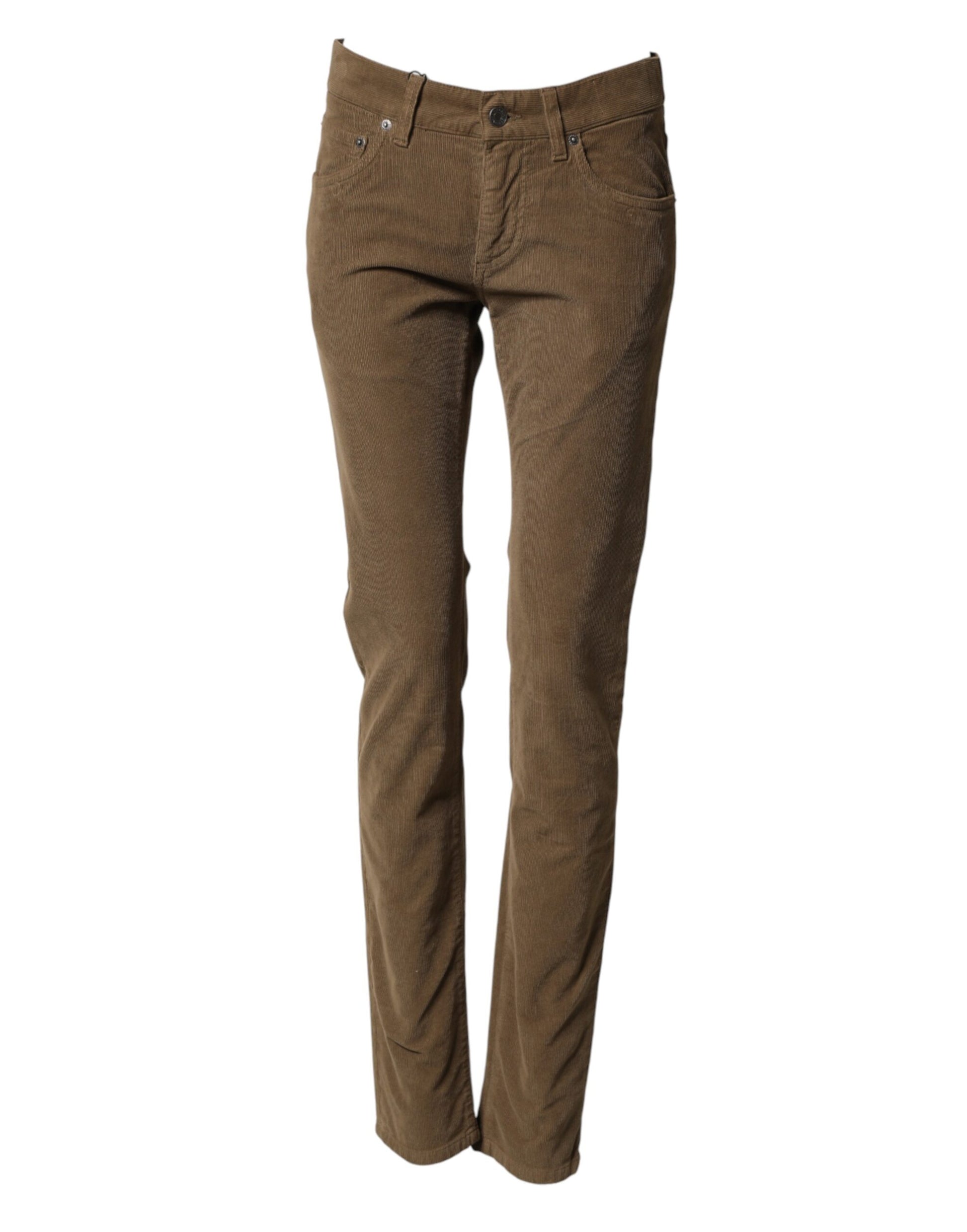 Dolce & Gabbana Brown Cotton Stretch Skinny Men Denim Jeans Dolce & Gabbana