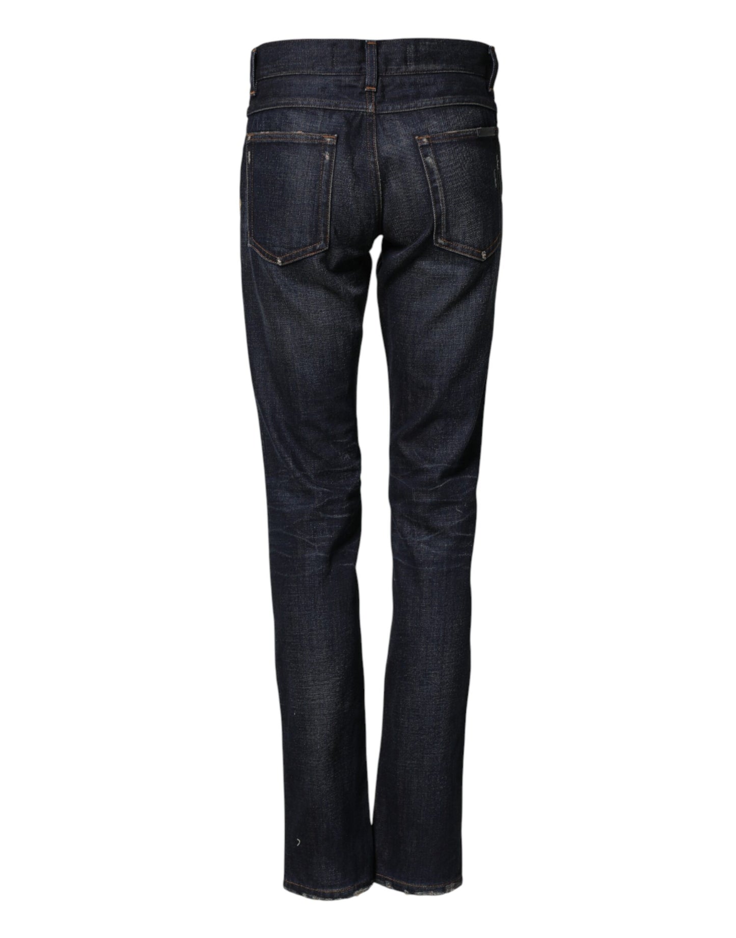 Dolce & Gabbana Dark Blue Watch GOLD Men Skinny Denim Jeans Dolce & Gabbana
