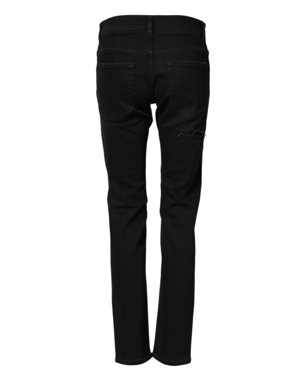 Dolce & Gabbana Black Tattered Cotton Men Skinny Denim Jeans - Eljoys Fashion 