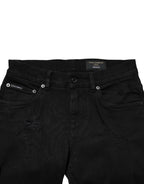 Dolce & Gabbana Black Tattered Cotton Men Skinny Denim Jeans - Eljoys Fashion 