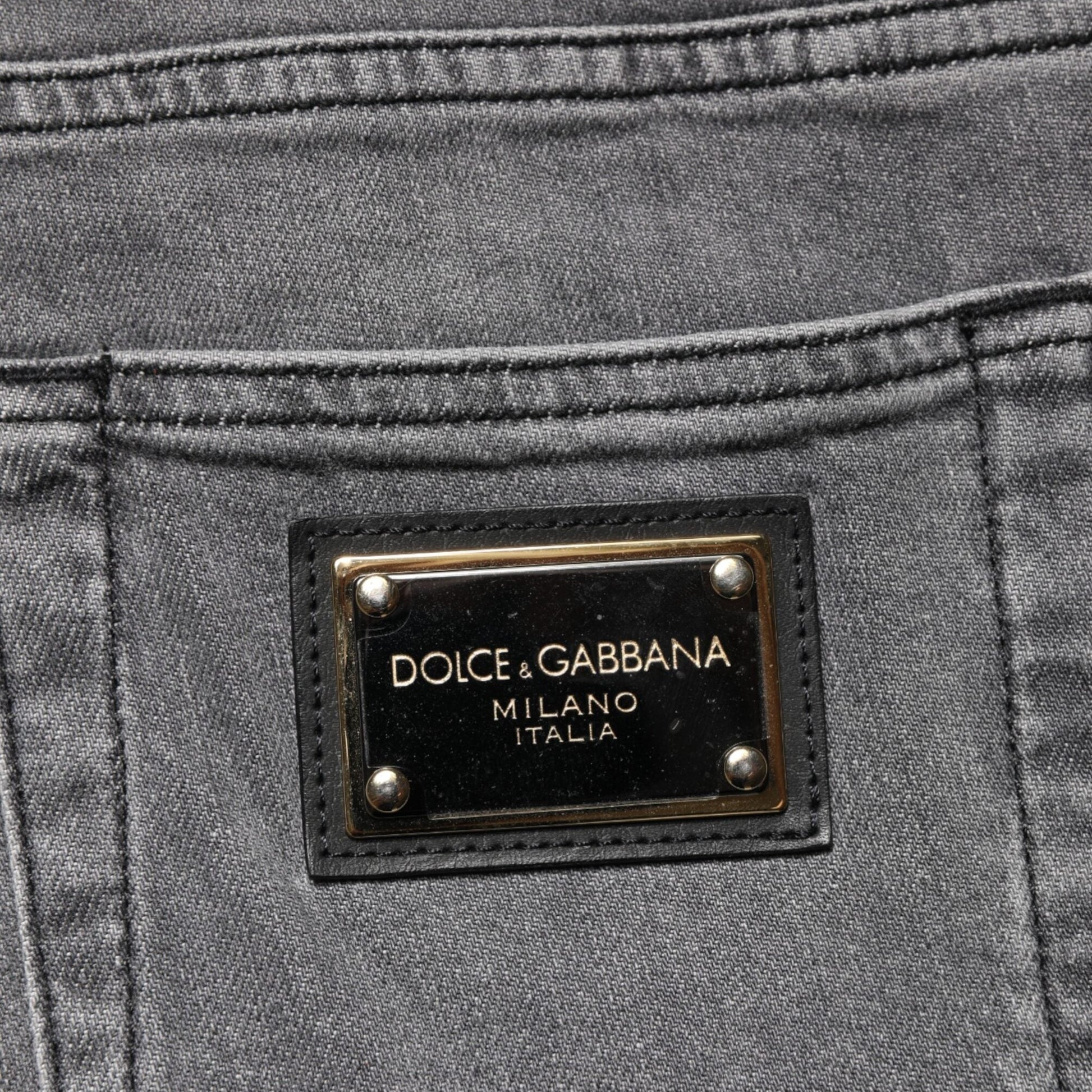 Dolce & Gabbana Gray Cotton Mid Waist Skinny Denim Jeans Dolce & Gabbana