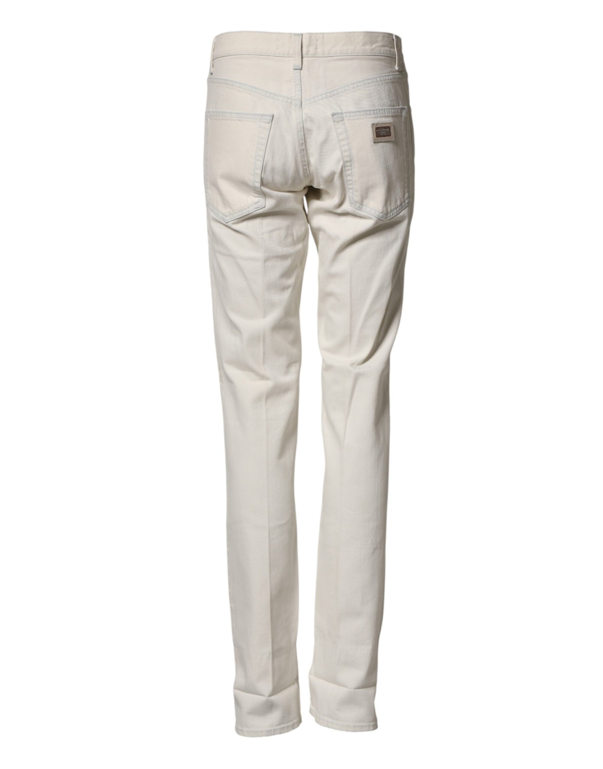 Dolce & Gabbana White Cotton Skinny Denim Trouser Men Jeans Dolce & Gabbana