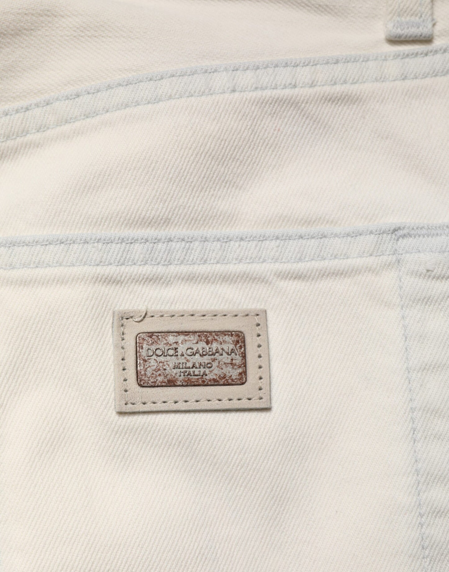 Dolce & Gabbana White Cotton Skinny Denim Trouser Men Jeans Dolce & Gabbana